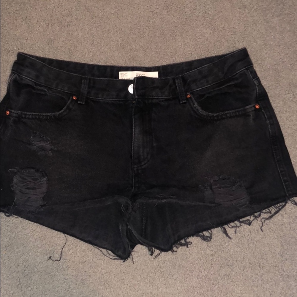 TopShop | black denim shorts